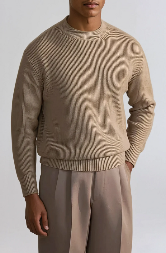 Ribbad O-ringad Tröja Khaki